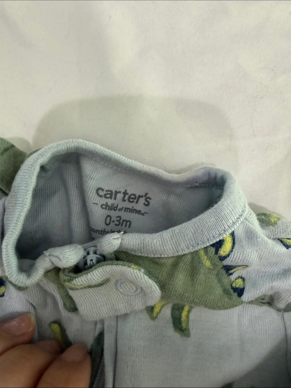 Carter's Baby One-Piece Footies in Green, Blue, White with Dino & Animal Prints